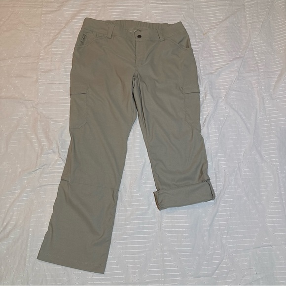 Duluth Trading Khaki Cargo Hiking Pants Womens 12x29 Stretch - Picture 2 of 8